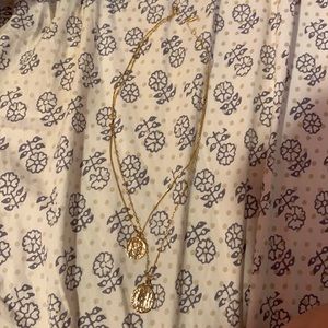 Anthropologie gold coin layered necklace